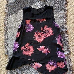 Floral Asymmetrical Tunic Top